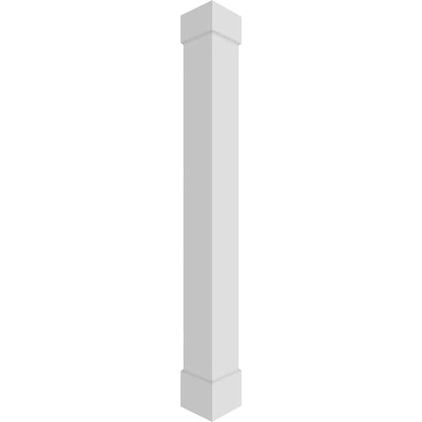 Ekena Millwork Craftsman Classic Square Non-Tapered Smooth PVC Column, Standard Capital & Standard Base CC0809ENPCSCS - main